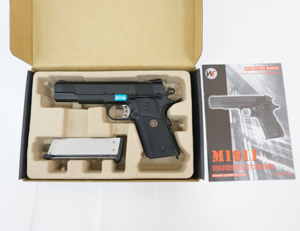 Страйкбольный пистолет WE Colt M1911A1 M.E.U. Black (WE-E008A-BK)