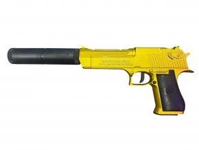 Пистолет Desert Eagle SMALL с глушителем, золотой