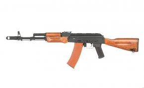 Страйкбольный автомат CYMA CM056 RK-47 PLATINUM (деревянный приклад, сталь), 120 м/с, чёрный/дерево
