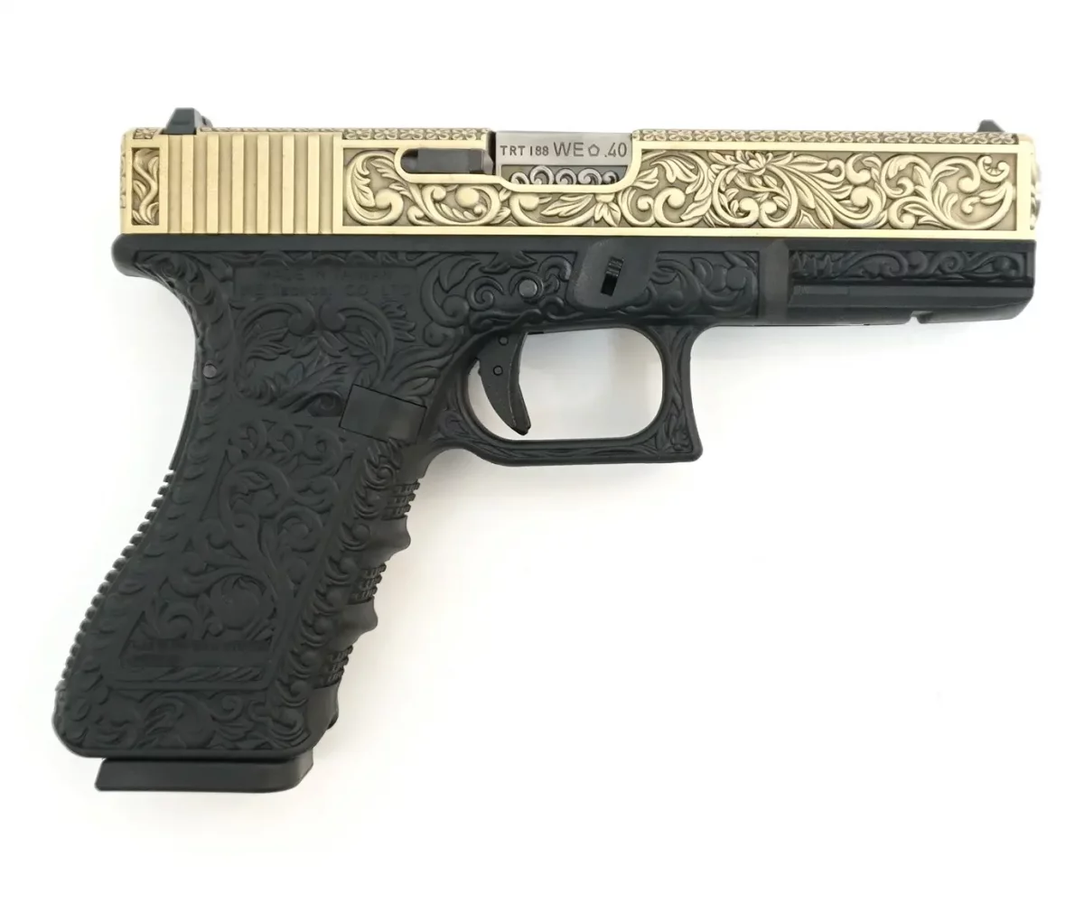 Страйкбольный пистолет WE Glock 18 Gen3 (WE-G002BOX-FP) — «под бронзу», авто/одиночный, GBB, 6 мм