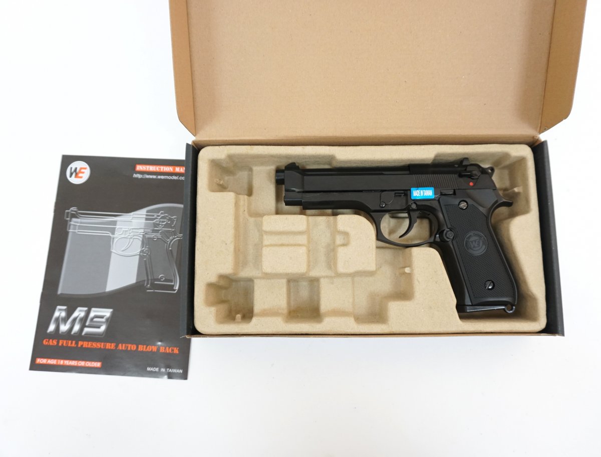 Страйкбольный пистолет WE Beretta M92F Auto GBB (WE-M011BOX-B)