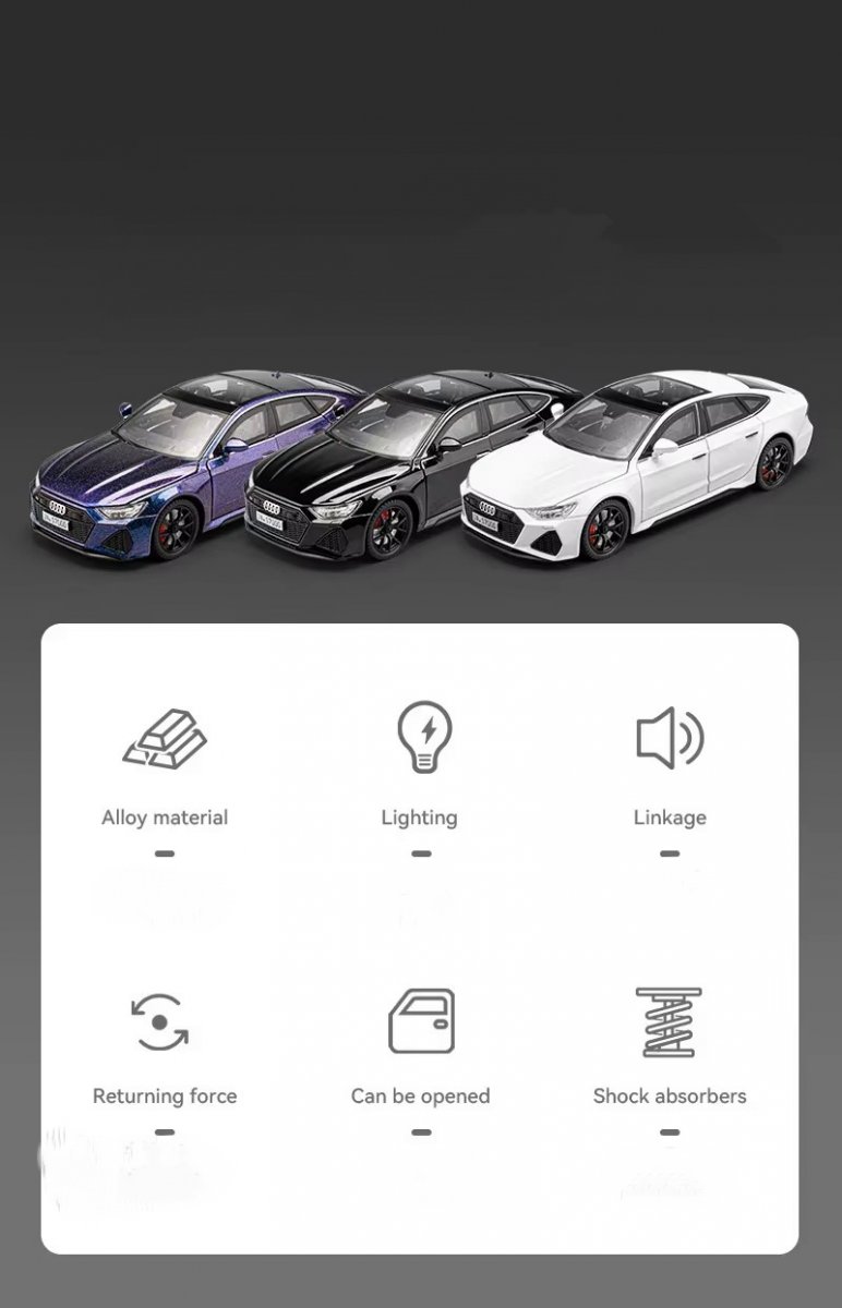 Машинка металлическая Audi RS7 Sportback 1:24 Белая