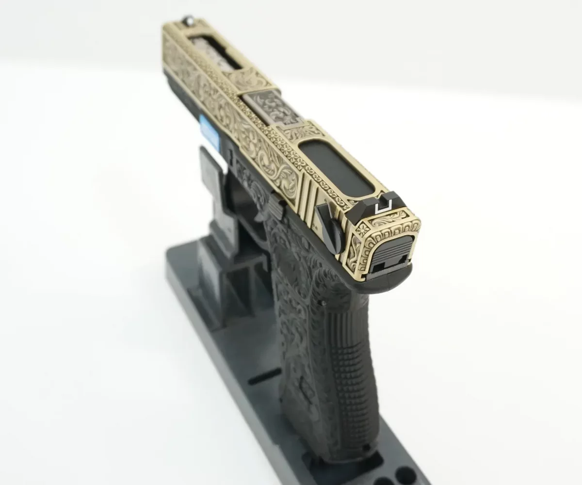 Страйкбольный пистолет WE Glock 18 Gen3 (WE-G002BOX-FP) — «под бронзу», авто/одиночный, GBB, 6 мм