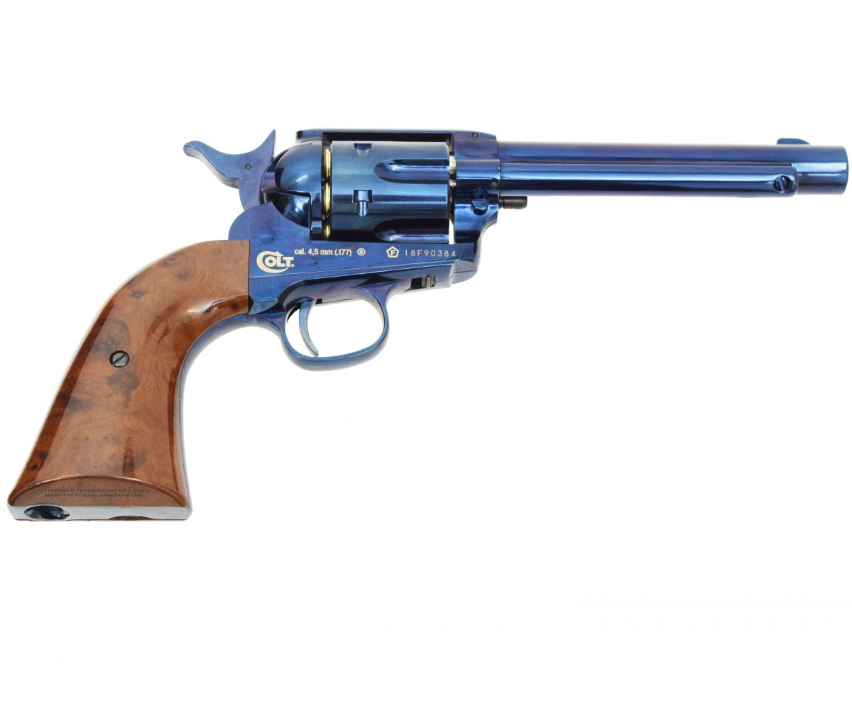Пневматический револьвер Umarex Colt SAA .45 4.5 мм (bb, blue finish, ствол 5.5 дюймов)