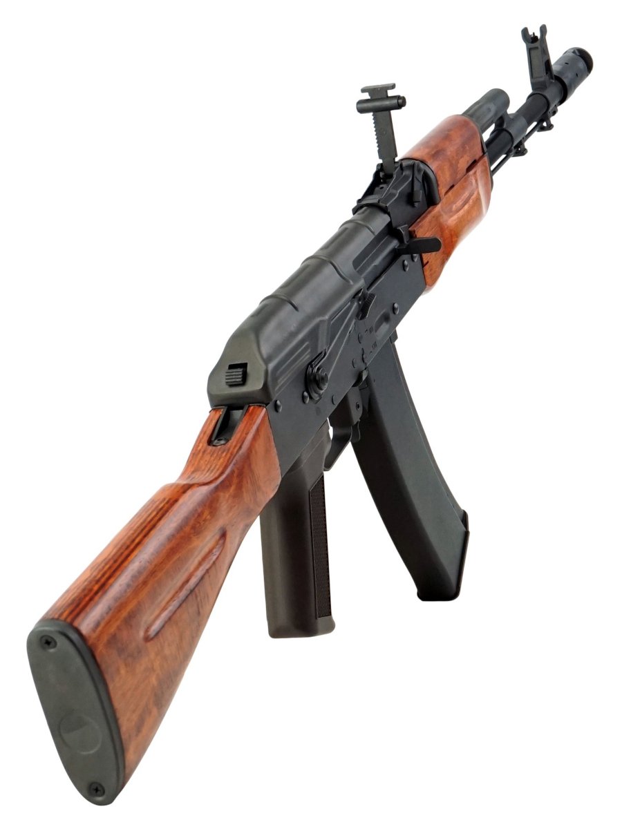 Страйкбольный автомат CYMA CM056 RK-47 PLATINUM (деревянный приклад, сталь), 120 м/с, чёрный/дерево
