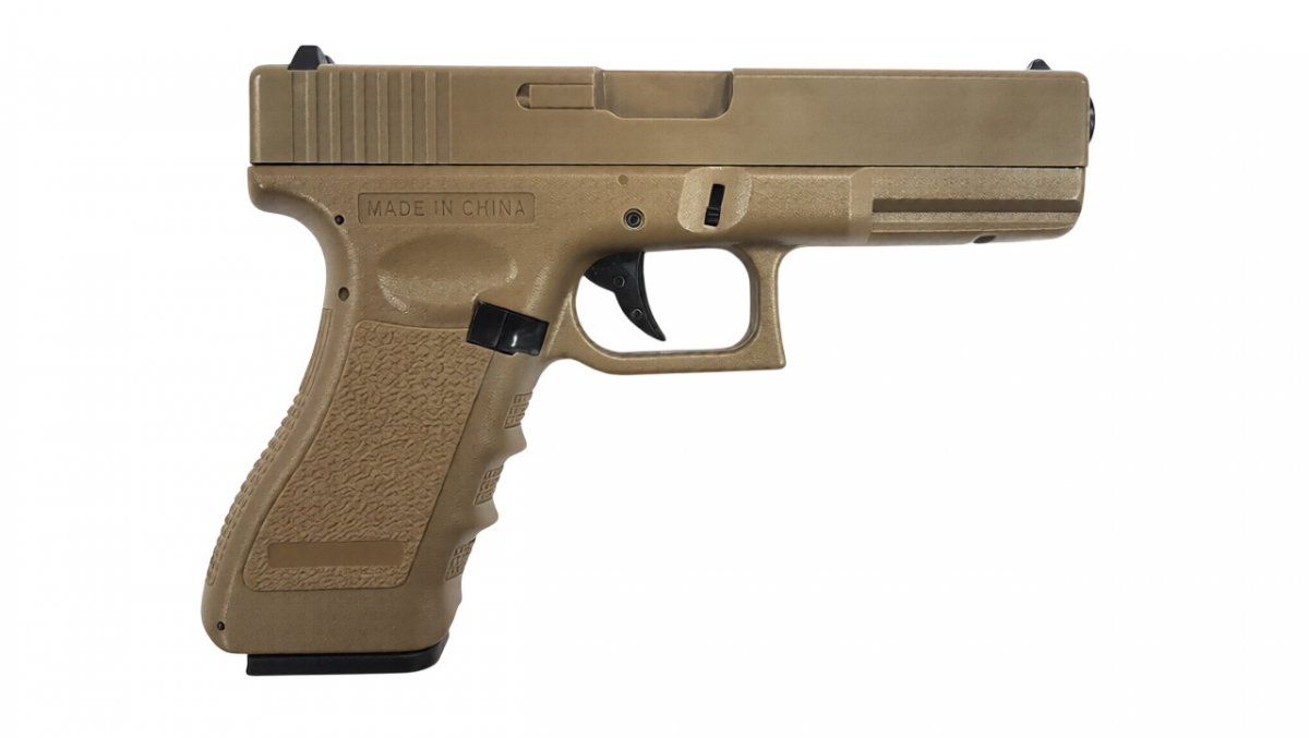 Страйкбольный пистолет Cyma Glock 18C AEP Tan (CM030S) зарядка через USB Tan
