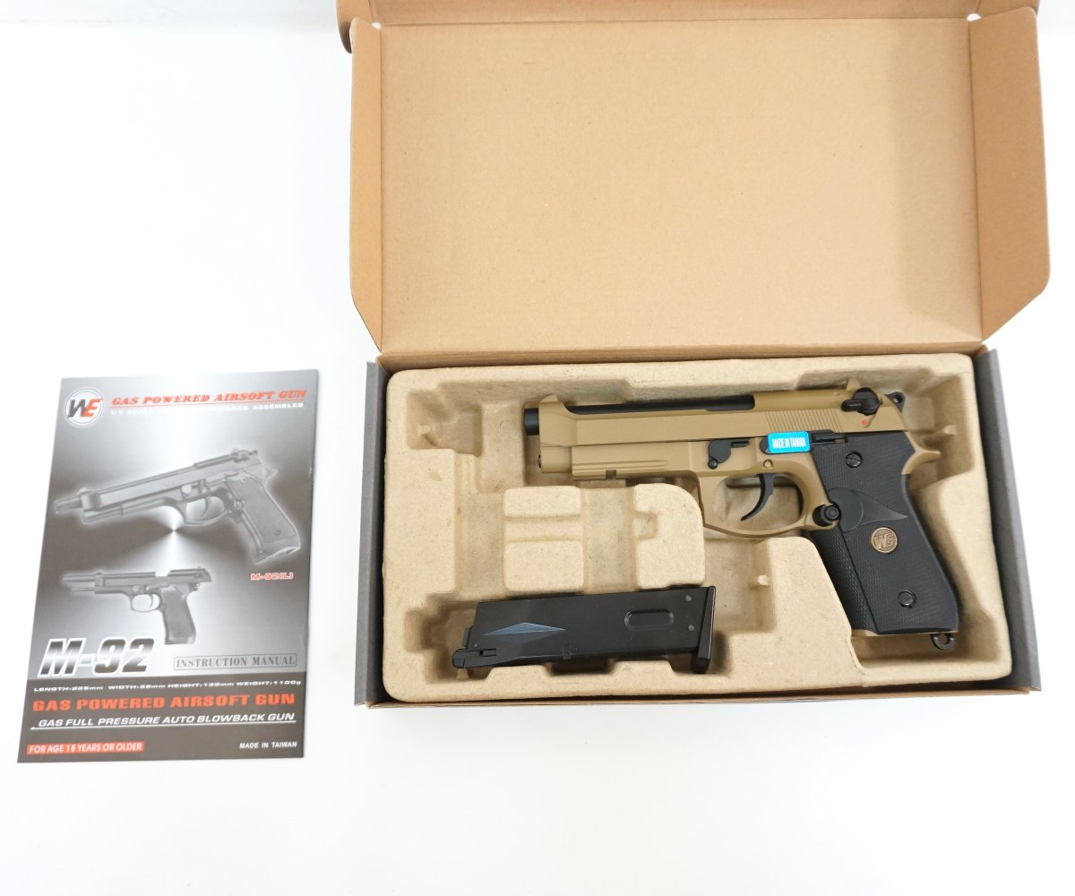 Страйкбольный пистолет WE Beretta M9A1 Rail Tan (WE-M009)