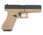 Страйкбольный пистолет KJW Glock G17 Gas GBB Tan (KP-17-TAN)
