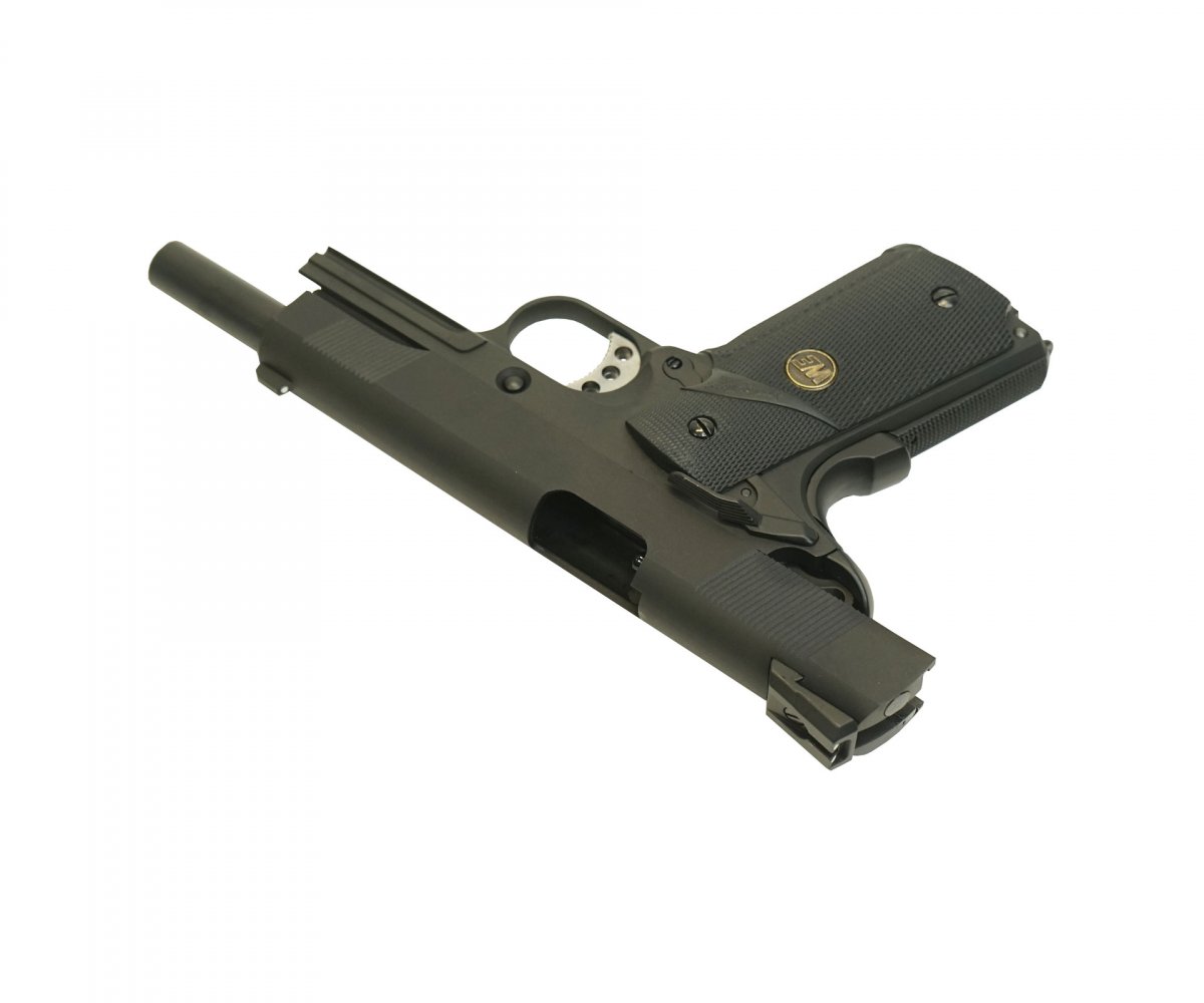 Страйкбольный пистолет WE Colt M1911A1 M.E.U. Black (WE-E008B-BK)