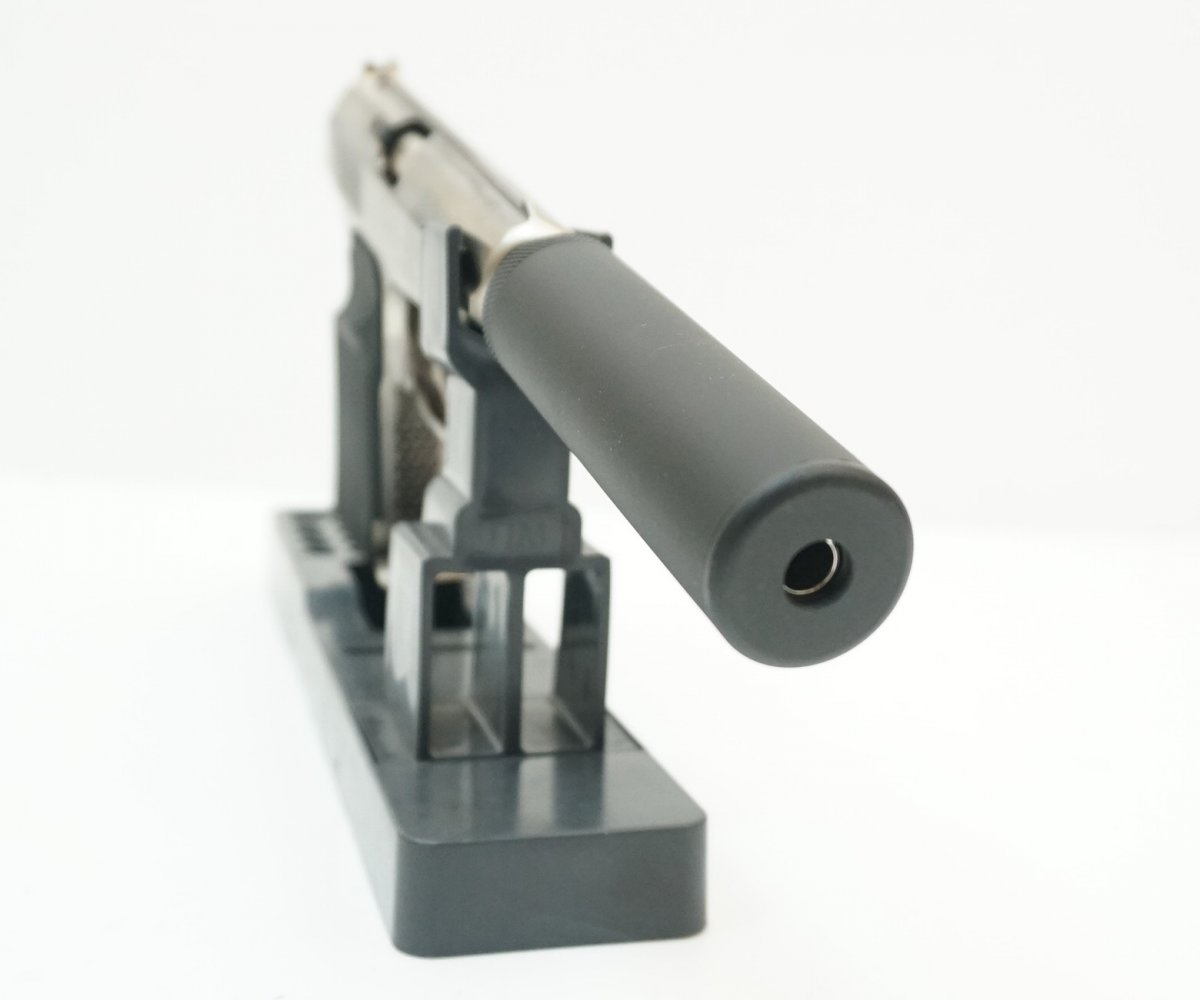 Страйкбольный пистолет WE Makarov 654K Silver, с глушителем (WE-MA001-SV)