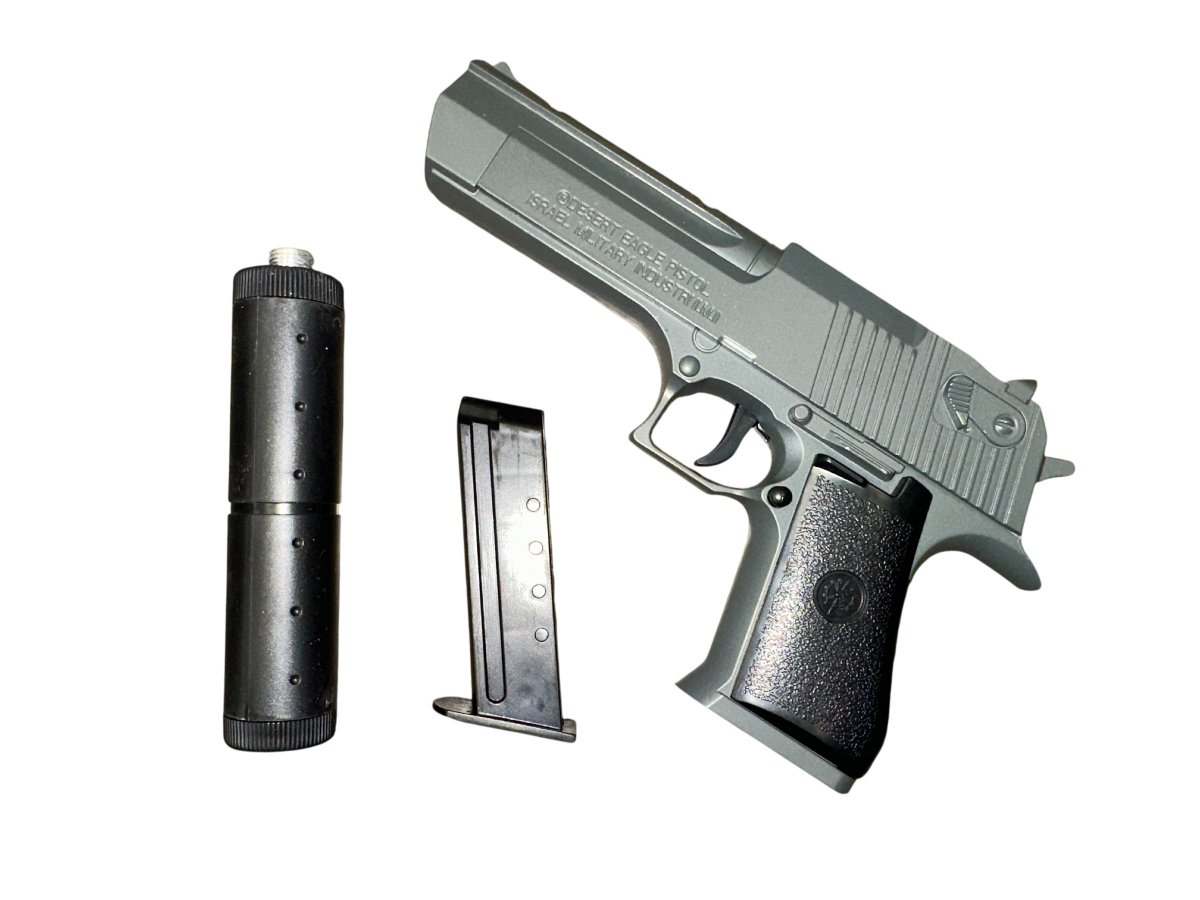 Пистолет Desert Eagle SMALL с глушителем, графит