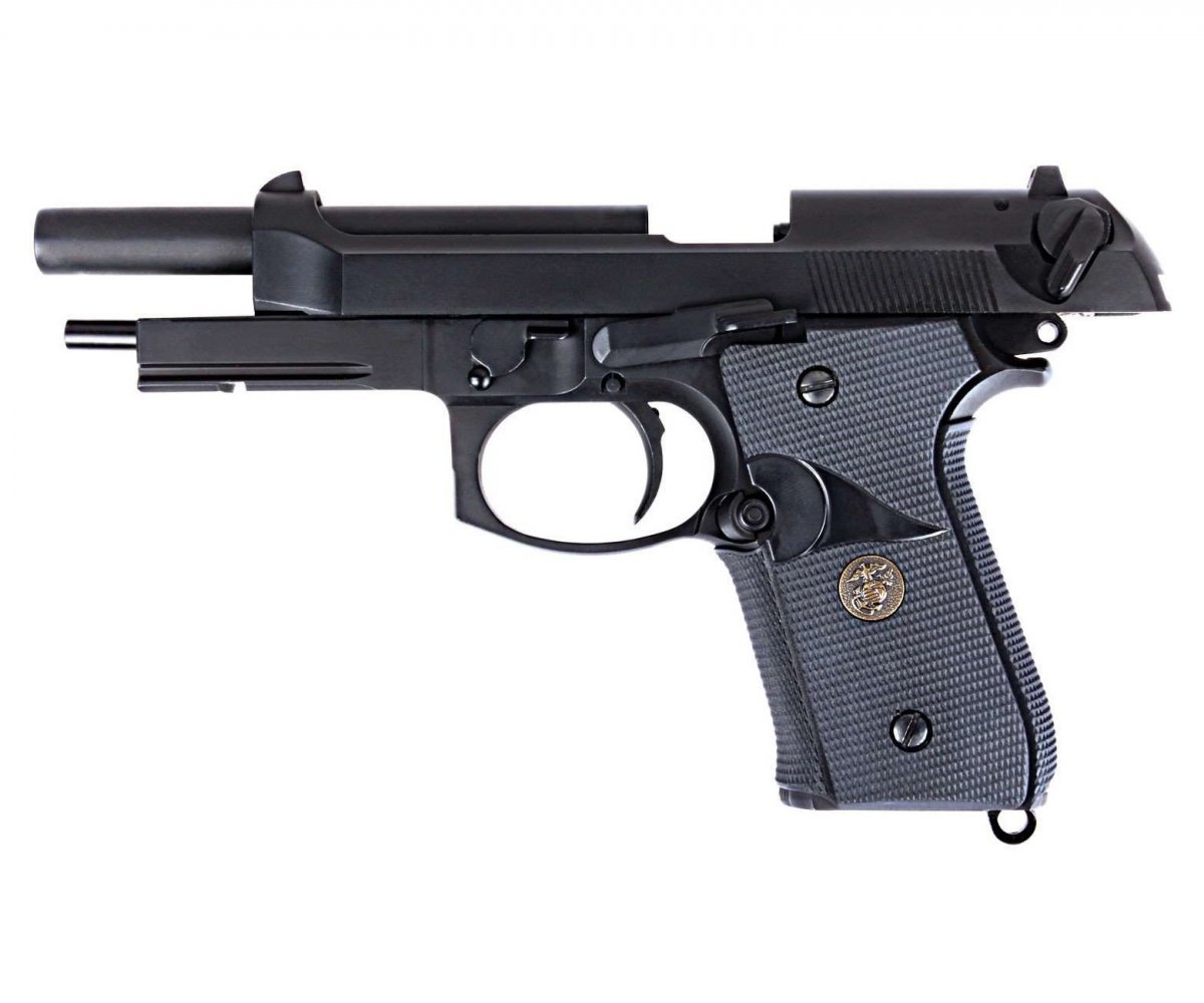 Страйкбольный пистолет WE Beretta M9A1 Rail Black (WE-M008)