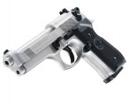 Пневматический пистолет Umarex Beretta M92 FS 4.5 мм (никель, черные накладки)