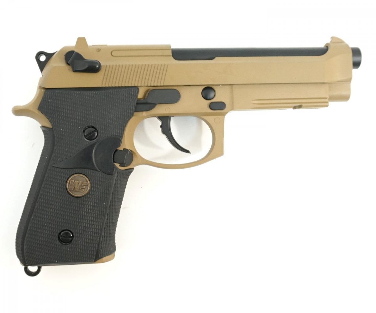 Страйкбольный пистолет WE Beretta M9A1 Rail Tan (WE-M009)