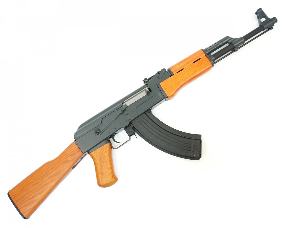 Страйкбольный автомат CYMA CM046 RK-47 Blowback (деревянный приклад), 130 м/с, чёрный/дерево