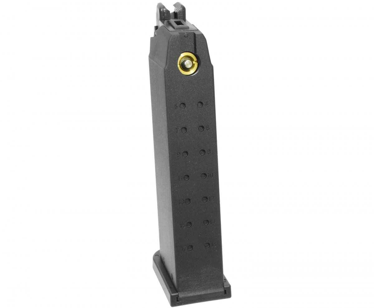 Магазин KP-18.GAS-M GLOCK G18/G17 (GBB, GAS), металл, 23 шара, совместим с KJW и WE