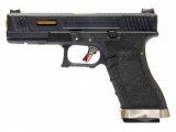 Страйкбольный пистолет WE GLOCK-17 G-Force металл слайд, черная рамка, золот. ствол (WE-G001WET-1)