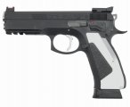 Страйкбольный пистолет GBB KJW CZ75 SP-01 SHADOW ACCU (SP-01 ACCU.GAS) Blowback, чёрный