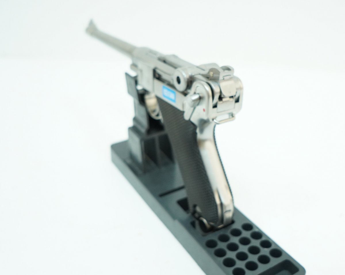 Страйкбольный пистолет WE Luger P08 6” Silver (WE-P005)