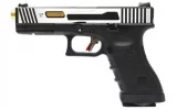 Страйкбольный пистолет WE Glock 17 HI-SPEED (хром) — GBB, 6 мм, Hop-Up