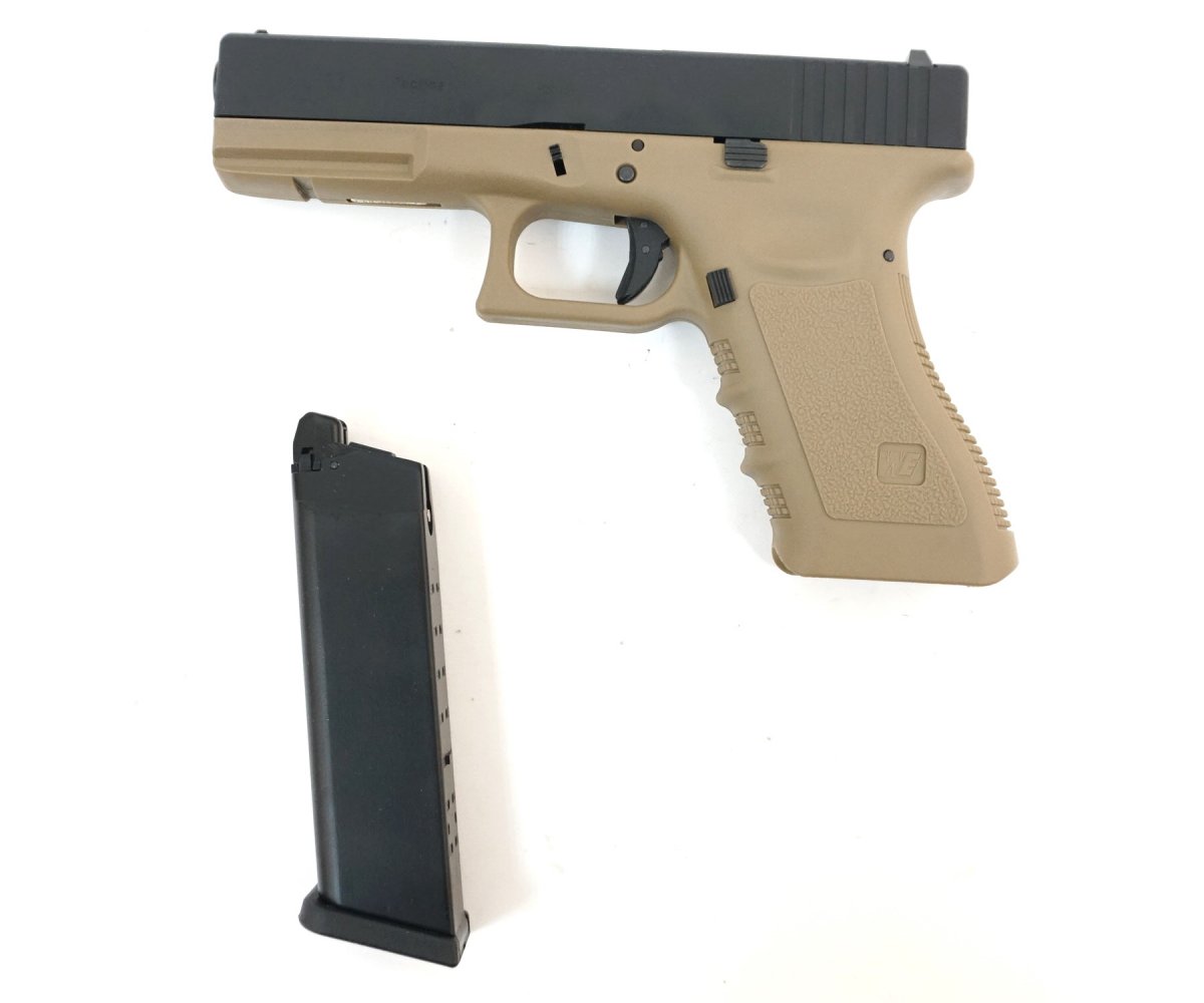 Страйкбольный пистолет WE Glock-17 Gen.3 Tan (WE-G001A-TAN)