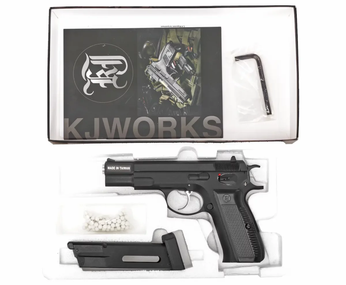 Страйкбольный пистолет KJW CZ75 KP-09 CO₂ — блоубэк, 6 мм, регулируемый Hop-Up