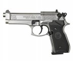 Пневматический пистолет Umarex Beretta M92 FS 4.5 мм (никель, черные накладки)