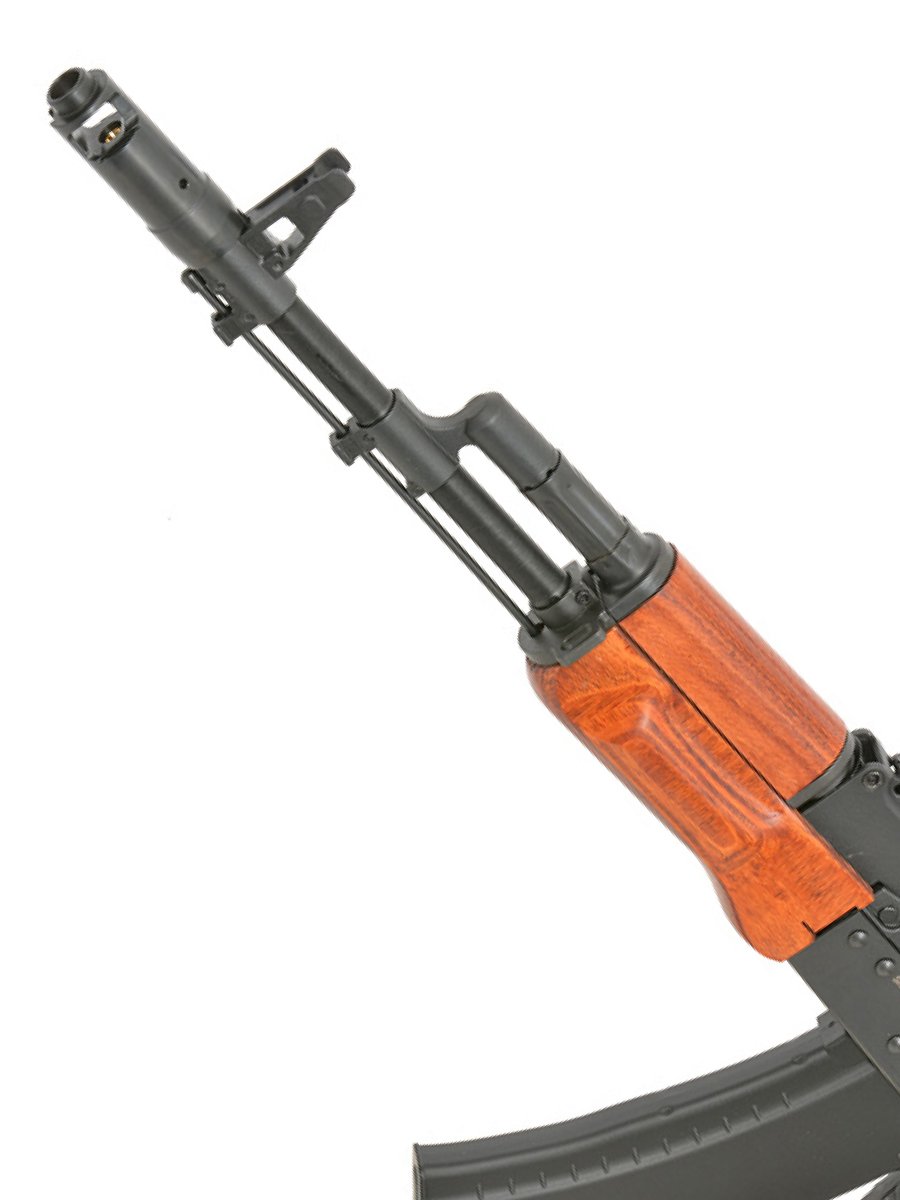 Страйкбольный автомат CYMA CM056 RK-47 PLATINUM (деревянный приклад, сталь), 120 м/с, чёрный/дерево