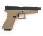 Страйкбольный пистолет KJW Glock G18 TBC CO2 TAN, удлин. ствол
