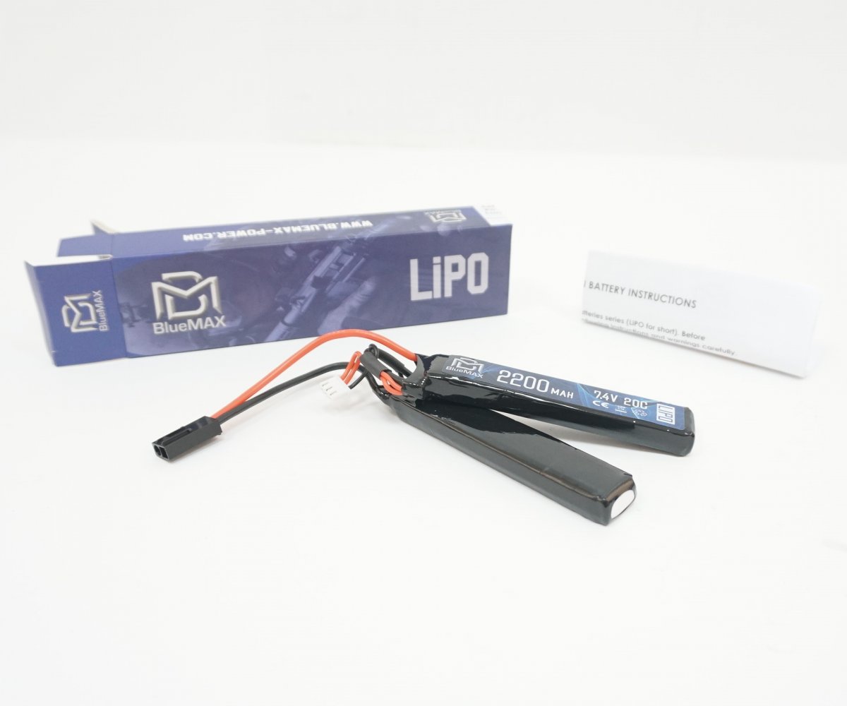 Аккумулятор BlueMax 7.4V Li-Po 2200mAh 15C двухлепестковый (Nunchuck) для М-серии (цевье/приклад)