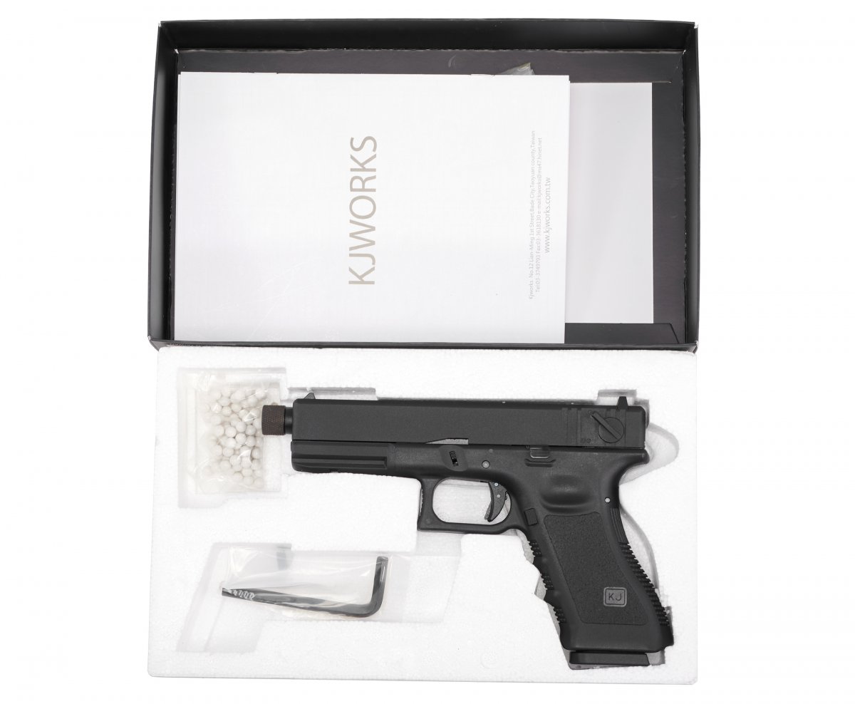 Страйкбольный пистолет KJW KP 18 G18 GBB (CO2, Glock 18, удлиненный ствол)