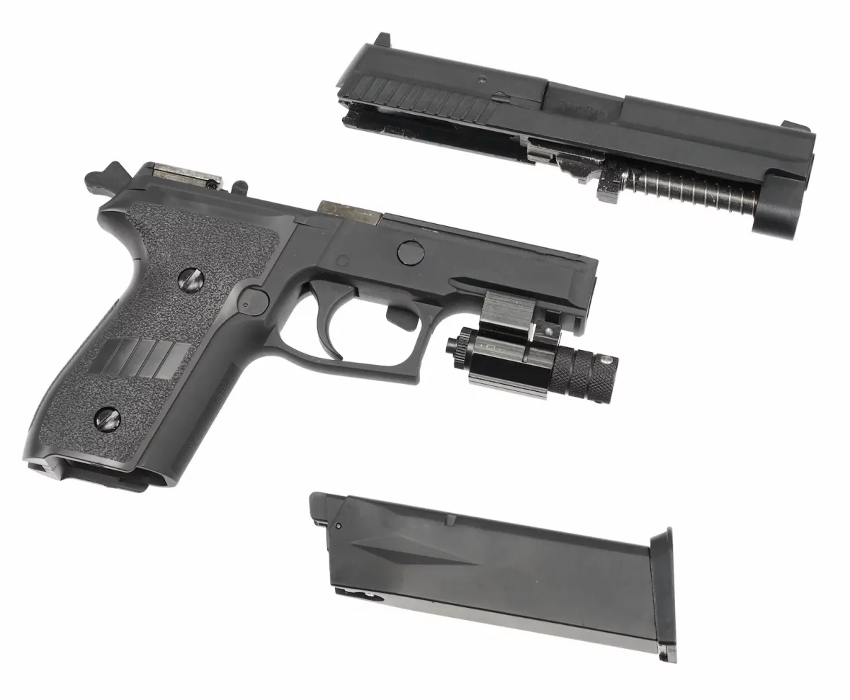 Страйкбольный пистолет WE P-229 (WE-F005A-BK) — чёрный, металл, GBB, 6 мм