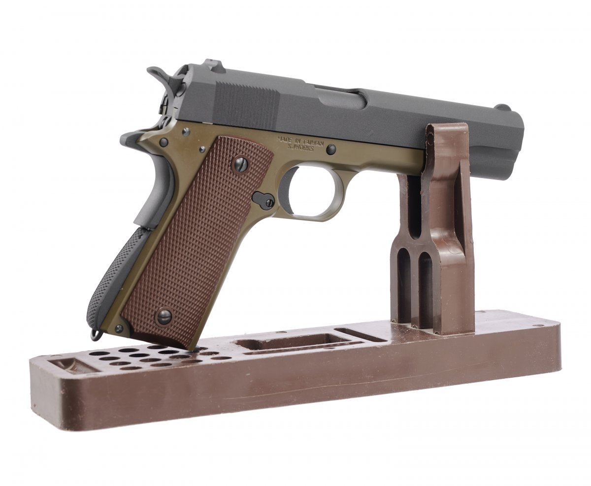Страйкбольный пистолет KJW Colt M1911A1 (6 мм, Gas, GBB, олива)
