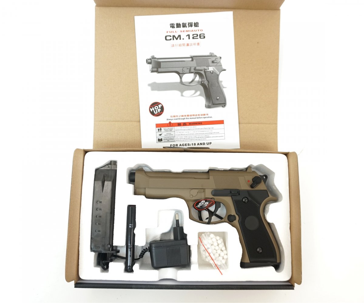 Страйкбольный пистолет Cyma Beretta M92 AEP Tan (CM.126TN)