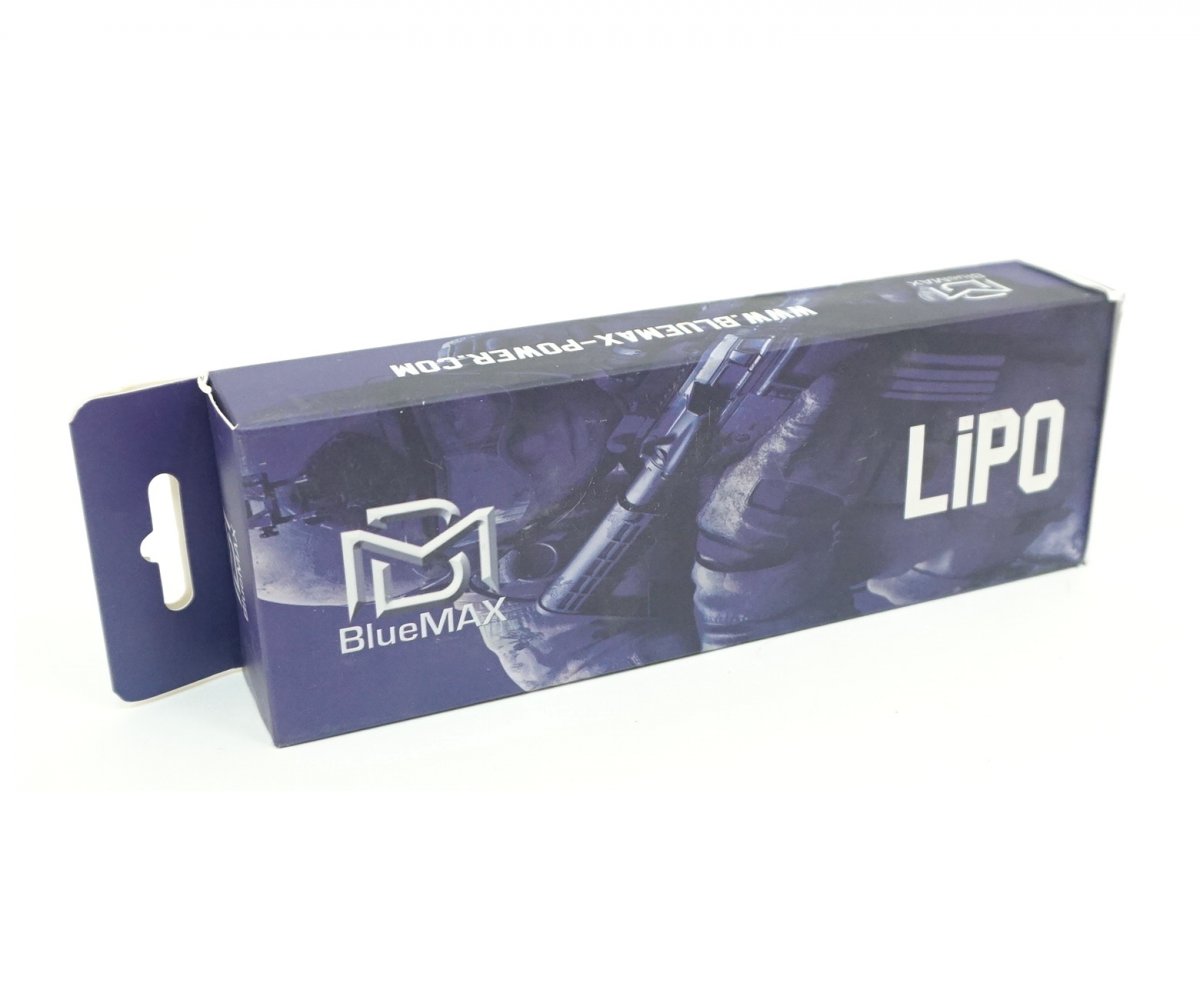 BlueMax 11.1V Lipo 3000mAh 20C трехлепестковый 17.6*25*128 Аккумулятор BlueMAX Li-Po 11.1V 3000mah 20C, 3 x (128x25x17,6) мм (триплет)