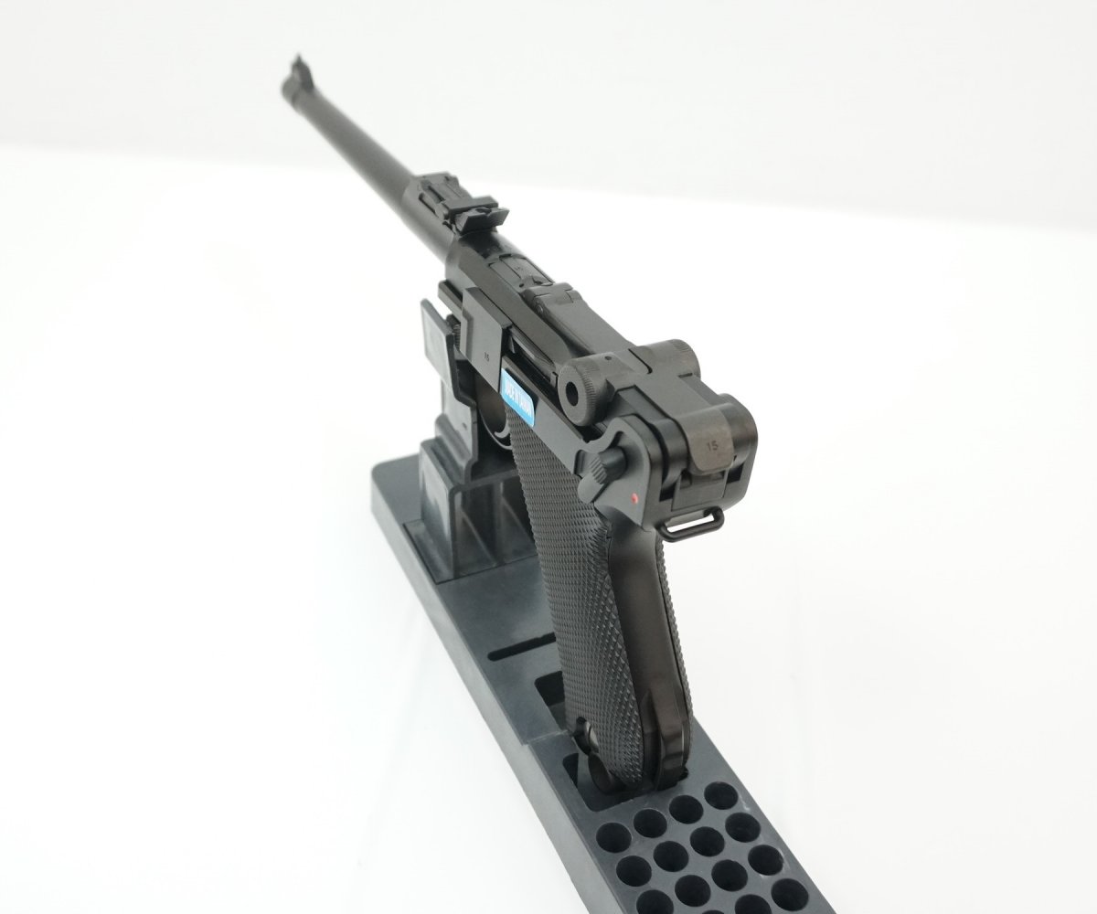 Страйкбольный пистолет WE Luger P08 8” Black (WE-P003)