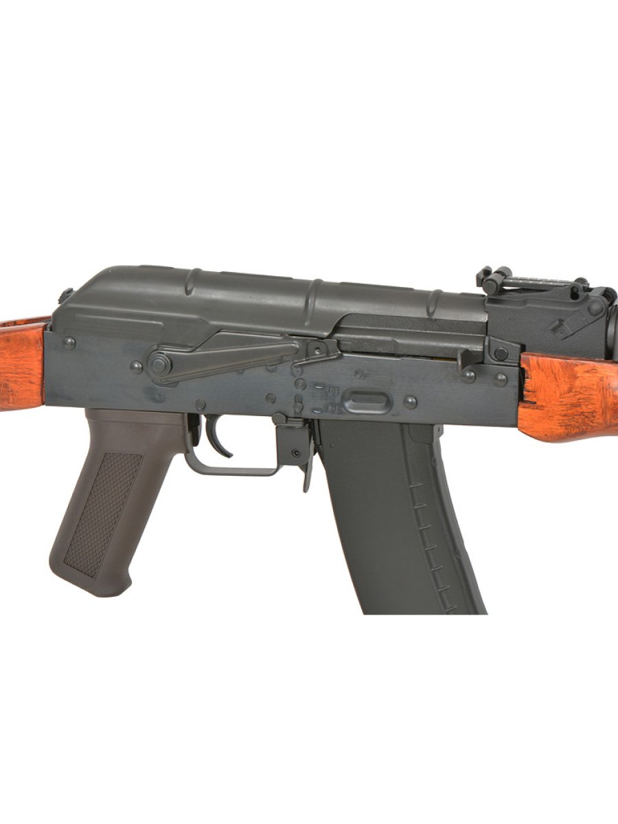 Страйкбольный автомат CYMA CM056 RK-47 PLATINUM (деревянный приклад, сталь), 120 м/с, чёрный/дерево
