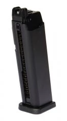 Магазин MG-G17C для газового пистолета Glock CO₂ (WE), металлический, 25 шаров, с накладками на рукоять