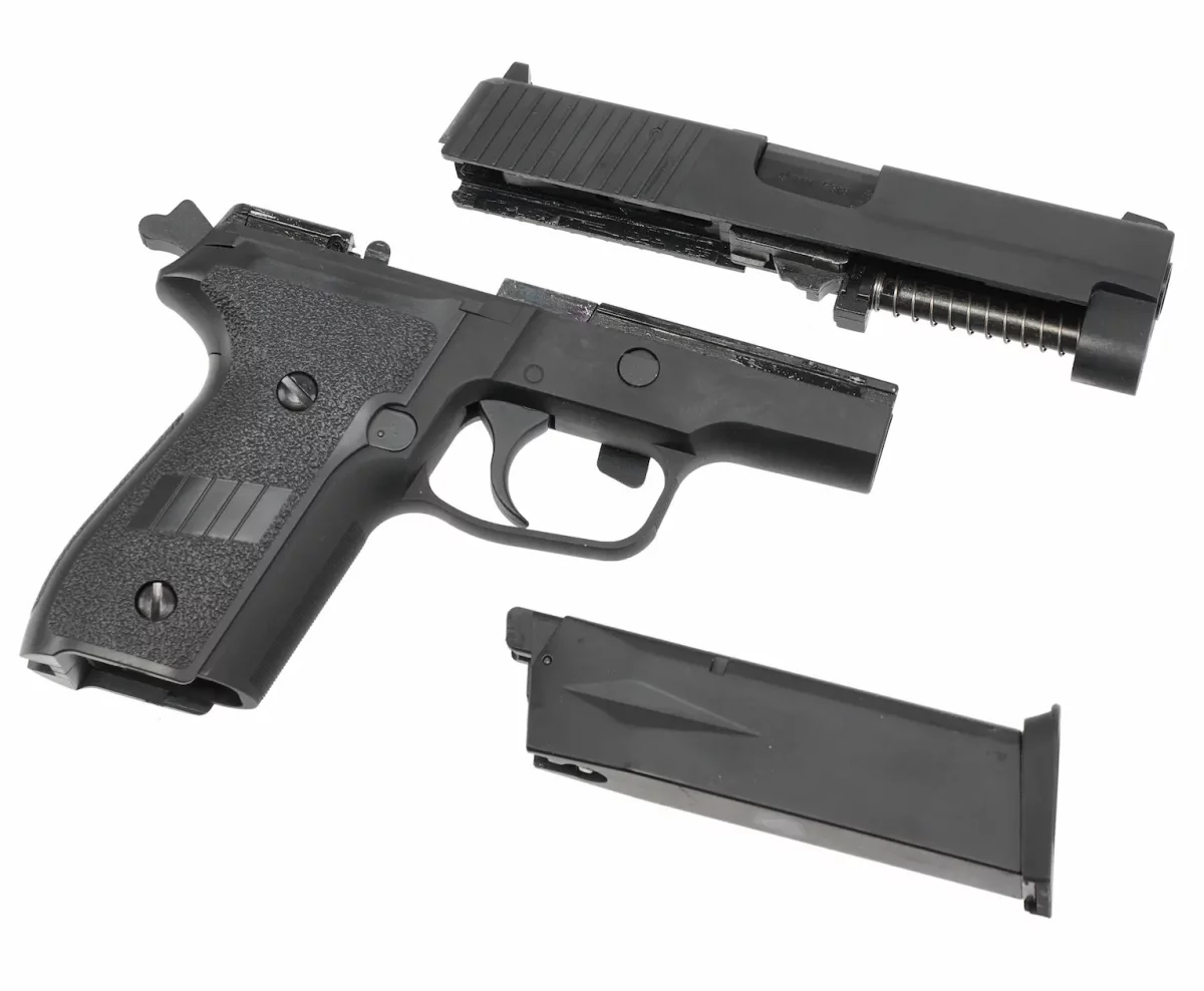 Страйкбольный пистолет WE P-228 (WE-F002 / GP428) — Black, металл, GBB, 6 мм