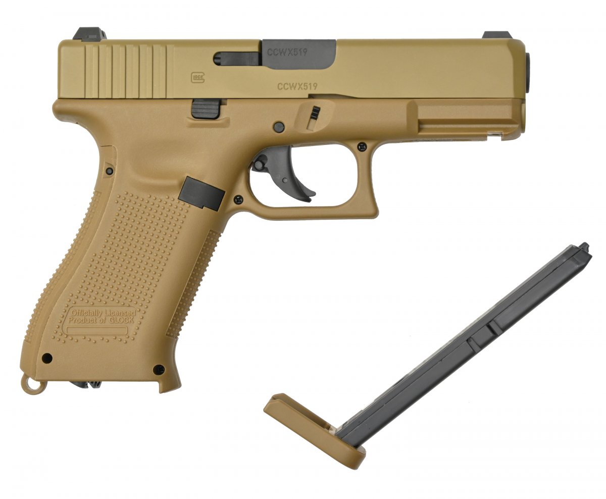 Пистолет пневматический Umarex Glock 19X TAN 4.5 мм (Металл, CO2)