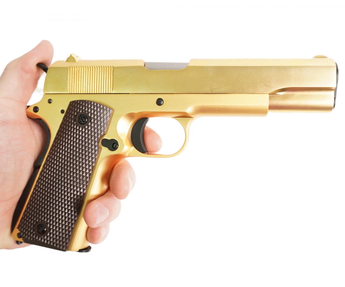 Страйкбольный пистолет WE Colt M1911A1 Gold (WE-E007)