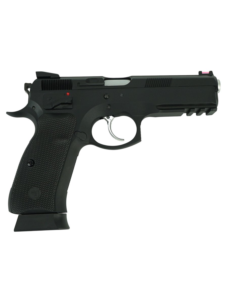 Страйкбольный пистолет GBB KJW CZ75 SP-01 SHADOW (SP-01.GAS) Blowback, чёрный