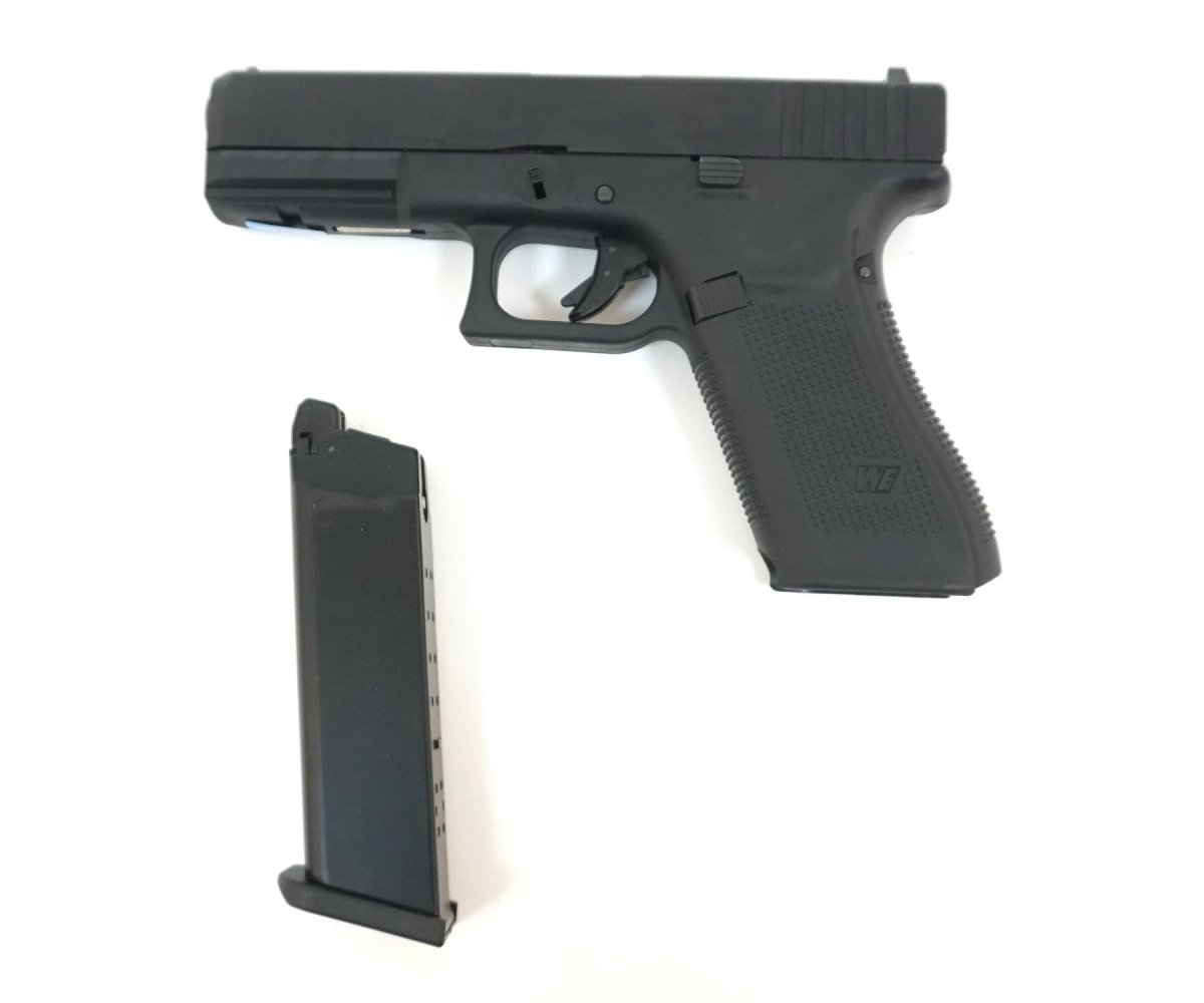 Страйкбольный пистолет WE Glock-17 Gen.5, сменные накладки (WE-G001VB-BK)
