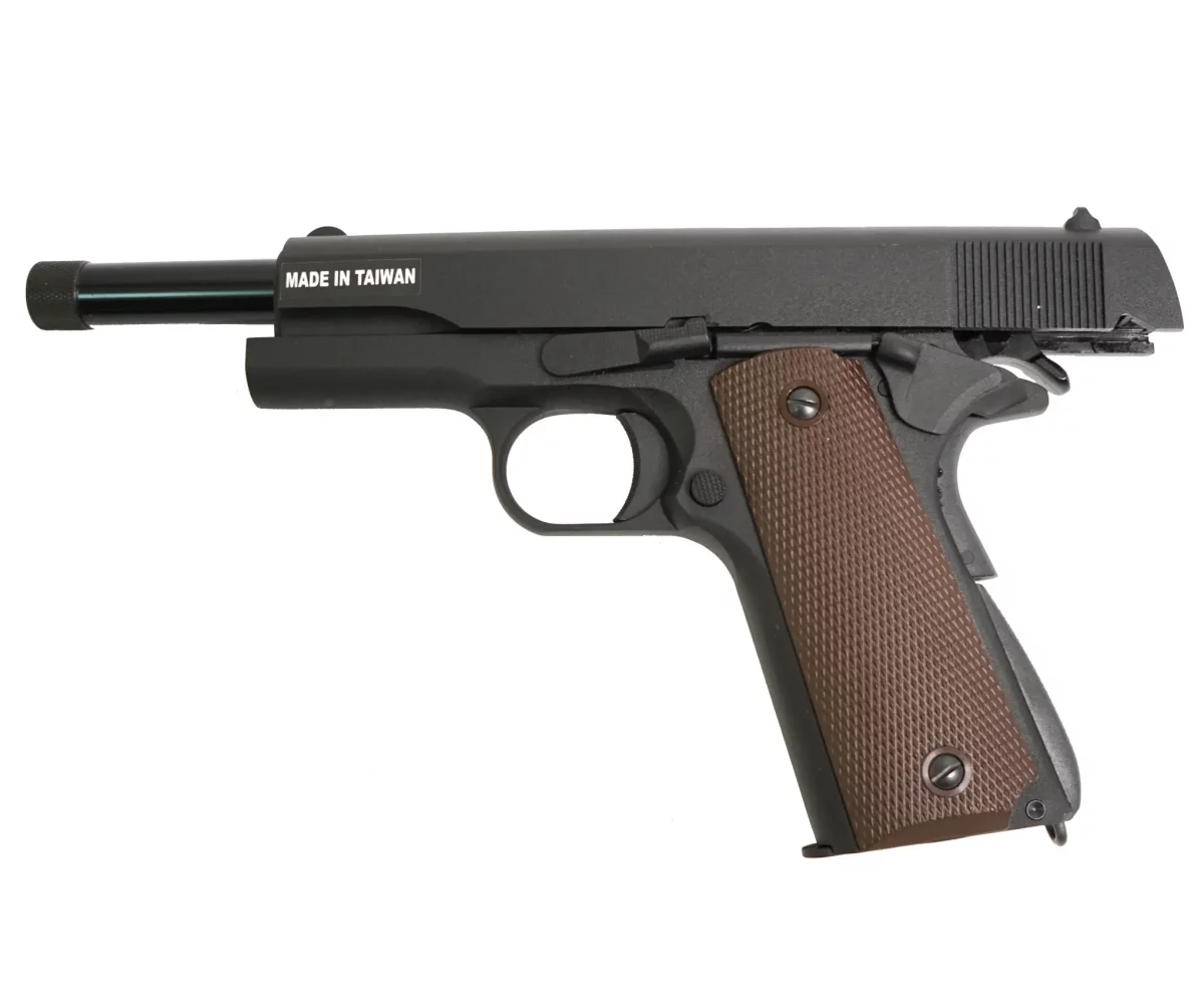 Страйкбольный пистолет KJW Colt 1911 (1911-TBC.GAS) — газовый GBB, 6 мм, Black