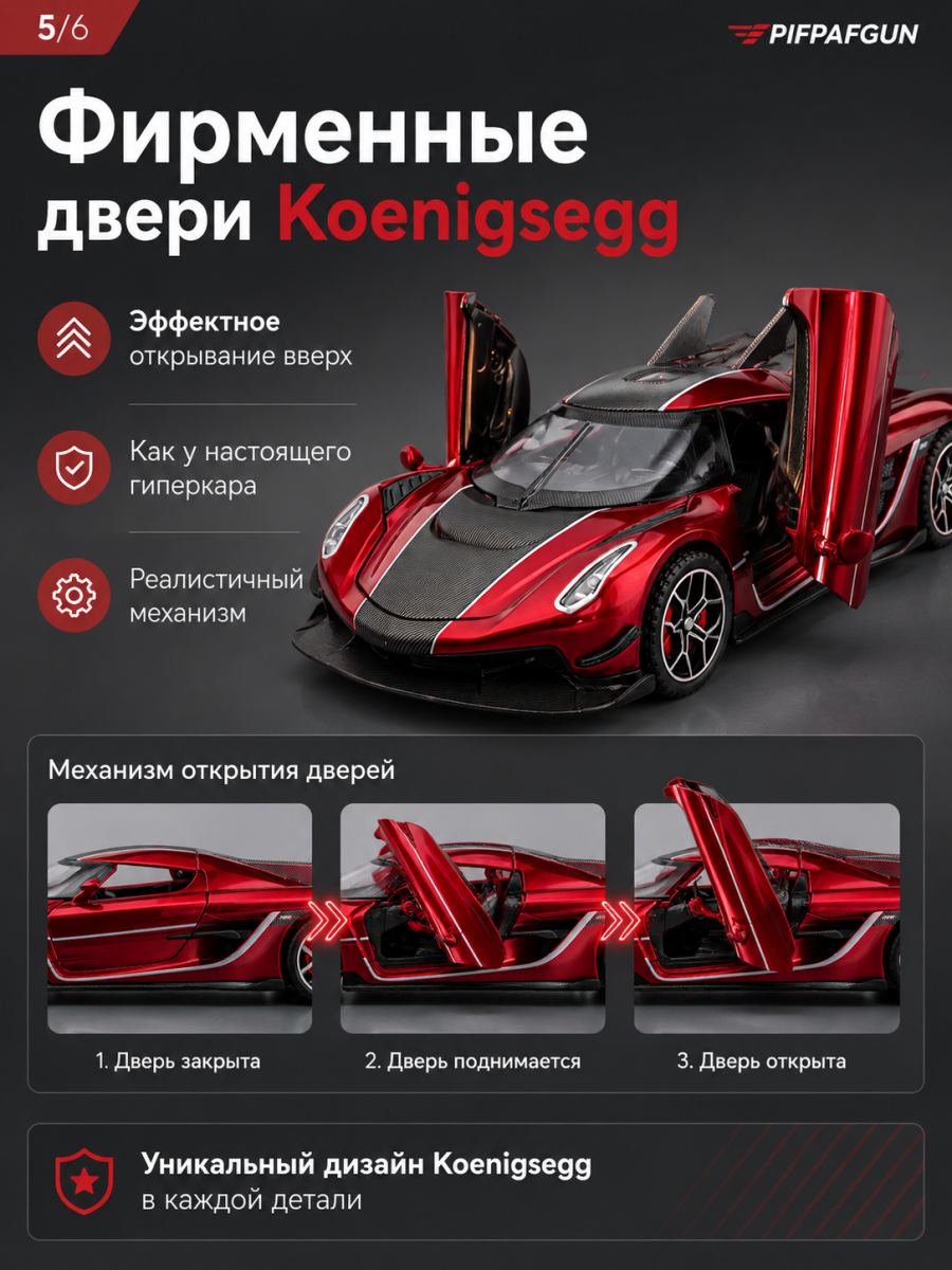 Машинка металлическая Koenigsegg Jesko Absolut 1:32 RED