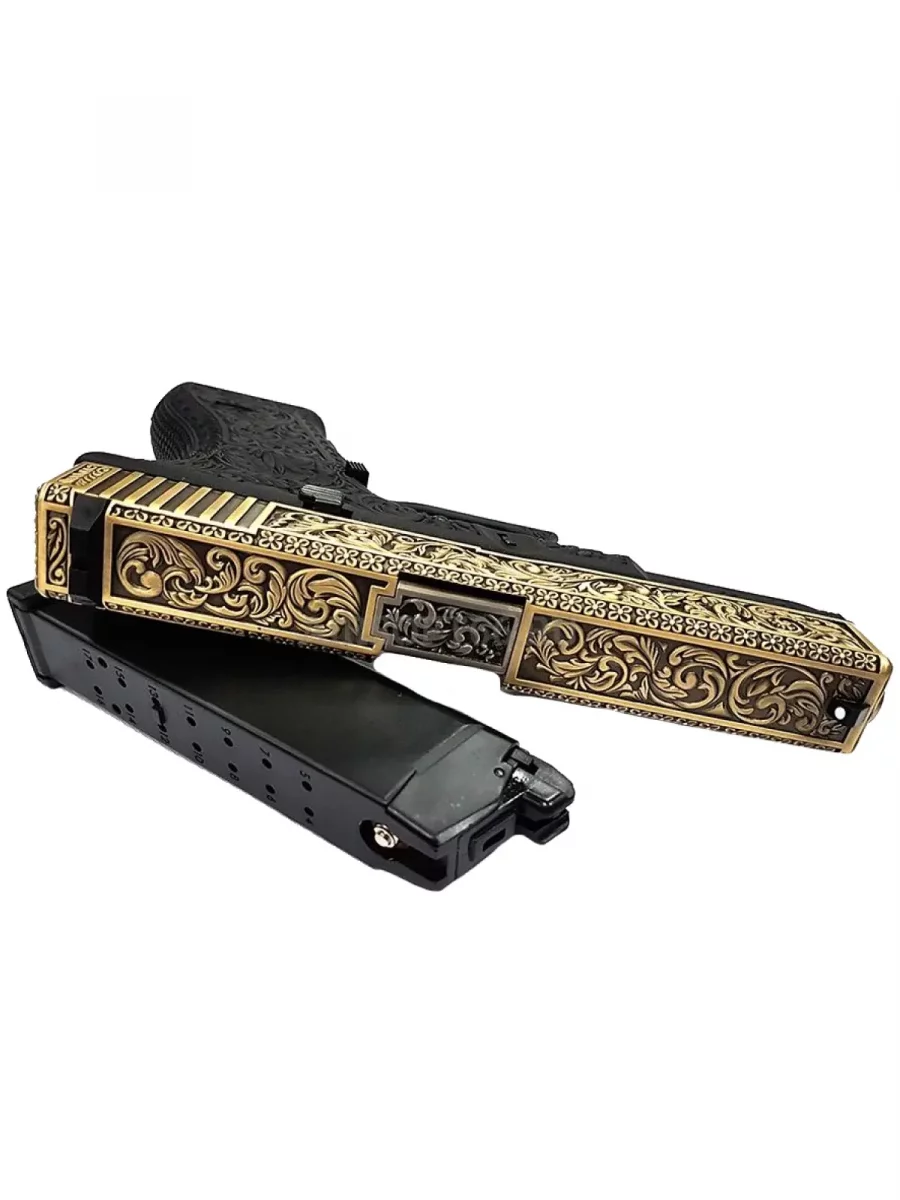 Страйкбольный пистолет WE G17 Gen3 (WE-G001BOX-FP) — «под бронзу», гравировка, GBB, 6 мм