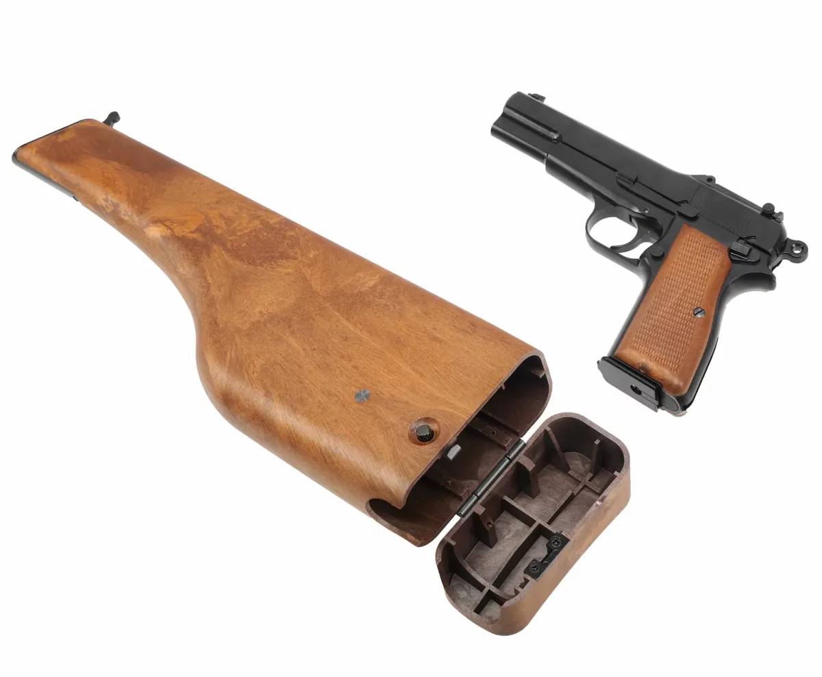 Страйкбольный пистолет WE Browning Hi-Power (WE-B005) — чёрный, газовый GBB, 6 мм