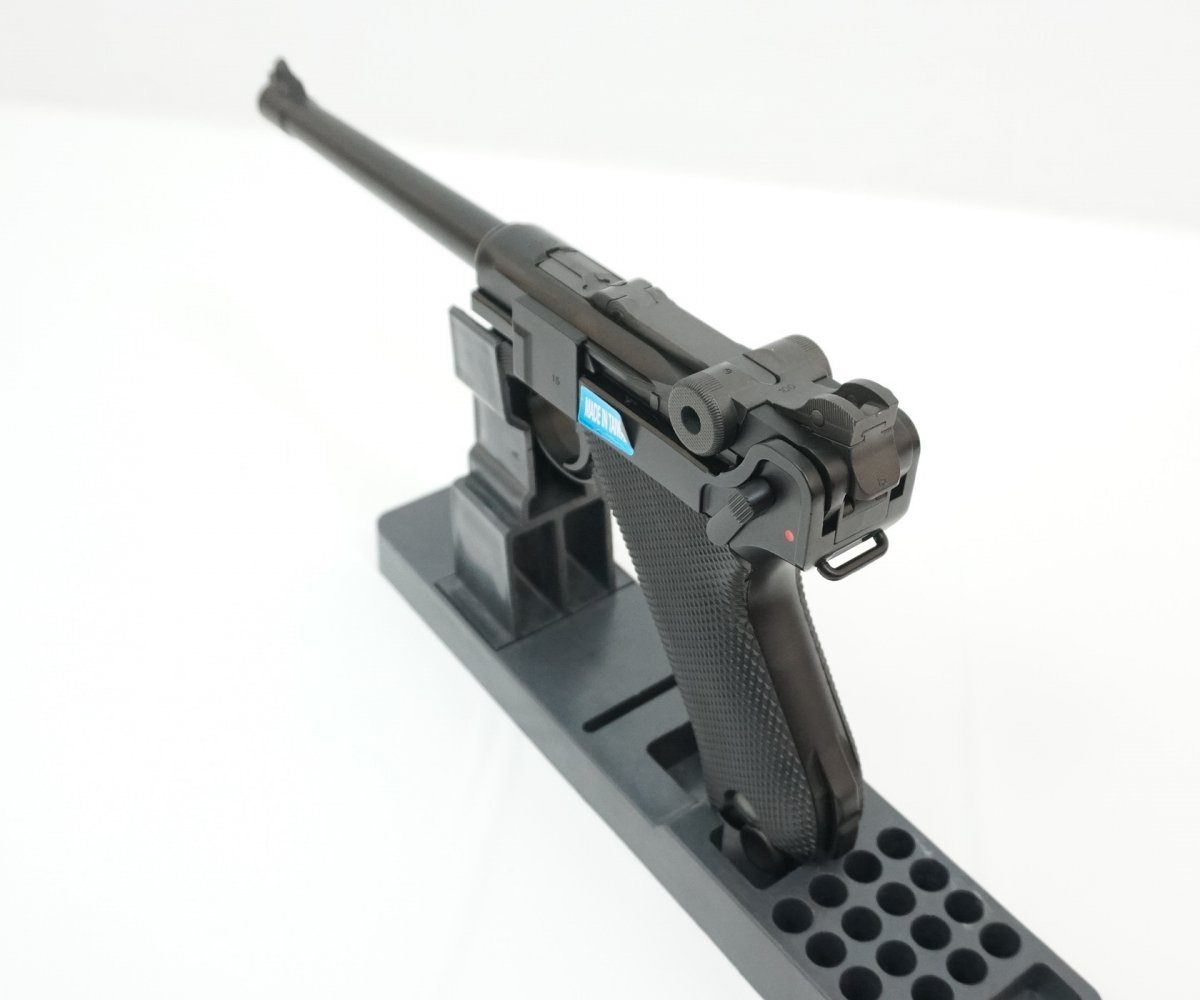Страйкбольный пистолет WE Luger P08 6” Black (WE-P002)