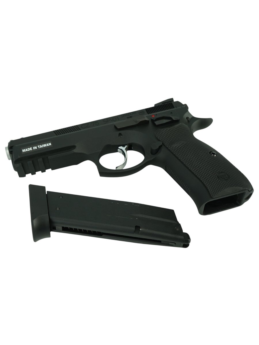 Страйкбольный пистолет GBB KJW CZ75 SP-01 SHADOW (SP-01.GAS) Blowback, чёрный