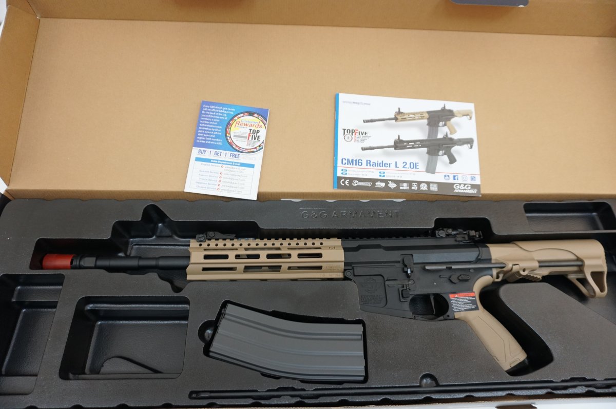 Страйкбольный автомат G&G CM16 Raider L 2.0E Desert (EGC-16P-R2E-DNB-NCM)
